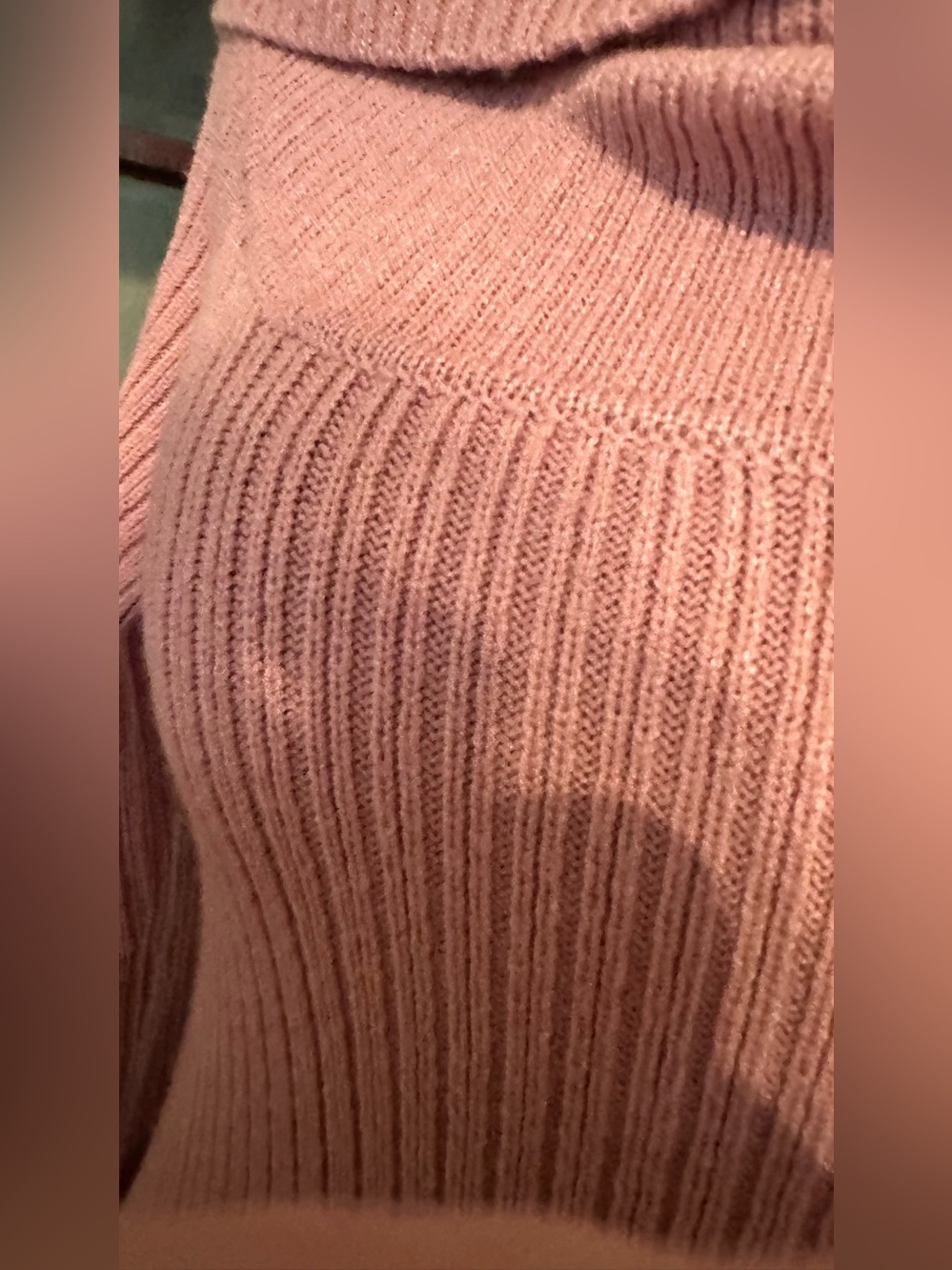 NEW Hooked ๐ค Up~Dusty Rose~Off The Shoulder Ribbed Sweater (M) - Picture 5 of 6
